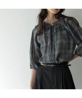 【組曲/KUMIKYOKU】の【先行予約】ライトトロピカルロールネック ブラウス 人気、トレンドファッション・服の通販 founy(ファニー) ファッション Fashion レディースファッション Fashion for Women トップス・カットソー Cut & Sew Tops シャツ・ブラウス・オフィスカジュアル Elegant Blouses & Button-Ups ギャザー Gathered, Ruffled シアー Sheer, See-Through スタンド Stand Collar, Upright Stand チェック Check, Plaid, Tartan デニム Denim, Jeans Material フリル Frill, Ruffle 羽織 Haori, Light Jacket リボン Ribbon, Bow A/W・秋冬 Autumn/Winter おすすめ Recommended / Our Picks |ID:prp329100004649397