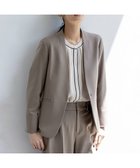 【エニィ スィス/any SiS】の【保温効果・ストレッチ・洗える】ビューティサーモ2WAYストレッチ ノーカラージャケット グレージュ|ID: prp329100004649406 ipo3291000000033581010