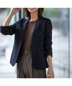 【エニィ スィス/any SiS】の【保温効果・ストレッチ・洗える】ビューティサーモ2WAYストレッチ ノーカラージャケット ネイビー|ID: prp329100004649406 ipo3291000000033581011