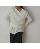 【グレース コンチネンタル/GRACE CONTINENTAL】のチュール刺繍ニットトップ ホワイト|ID: prp329100004649431 ipo3291000000033581205