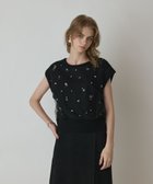 【グレース コンチネンタル/GRACE CONTINENTAL】のチュール刺繍ニットトップ ブラック|ID: prp329100004649431 ipo3291000000033581207