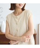 【グリーンパークス/Green Parks】のツィード風金釦ニットベスト Ivory|ID: prp329100004649442 ipo3291000000035456682