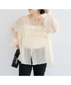 【グリーンパークス/Green Parks】のVネックフリルシアープリーツブラウス Off White|ID: prp329100004649449 ipo3291000000033581352