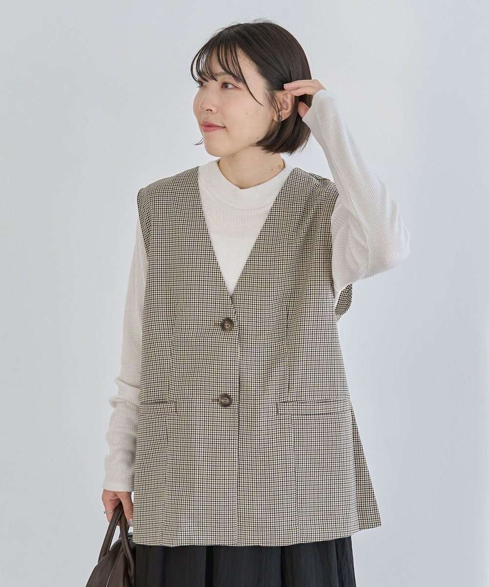 【グリーンパークス/Green Parks】のノースリーブチェックジレ 人気、トレンドファッション・服の通販 founy(ファニー) 　ファッション　Fashion　レディースファッション　Fashion for Women　アウター　Coat / Outerwear Collection　トップス・カットソー　Cut & Sew Tops　キャミソール&ノースリーブ　Camisoles & Sleeveless Tops　ベスト&ジレ / 重ね着スタイル　Vests & Gilets　おすすめ　Recommended / Our Picks　チェック　Check, Plaid, Tartan　バランス　Balance, Style Balance　ベスト　Vest, Waistcoat　ポケット　Pocket, Pocket Detail　マニッシュ　Mannish, Boyish　夏　Summer　S/S・春夏　SS, Spring/Summer, Warm Season　秋　Autumn　A/W・秋冬　Autumn/Winter　 other-1|ID: prp329100004649451 ipo3291000000035648634