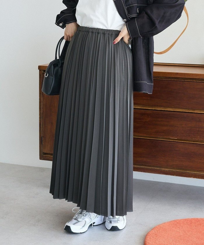 【グリーンパークス/Green Parks】のサテン変形プリーツスカート インテリア・キッズ・メンズ・レディースファッション・服の通販 founy(ファニー) https://founy.com/ ファッション Fashion レディースファッション Fashion for Women スカート Skirts プリーツスカート / 上品フェミニンスタイル Pleated Skirts 新作・新入荷 New Arrivals / New In サテン Satin, Glossy Fabric プリーツ Pleats, Pleated ポケット Pocket, Pocket Detail 夏 Summer S/S・春夏 SS, Spring/Summer, Warm Season A/W・秋冬 Autumn/Winter |ID: prp329100004649453 ipo3291000000033581375