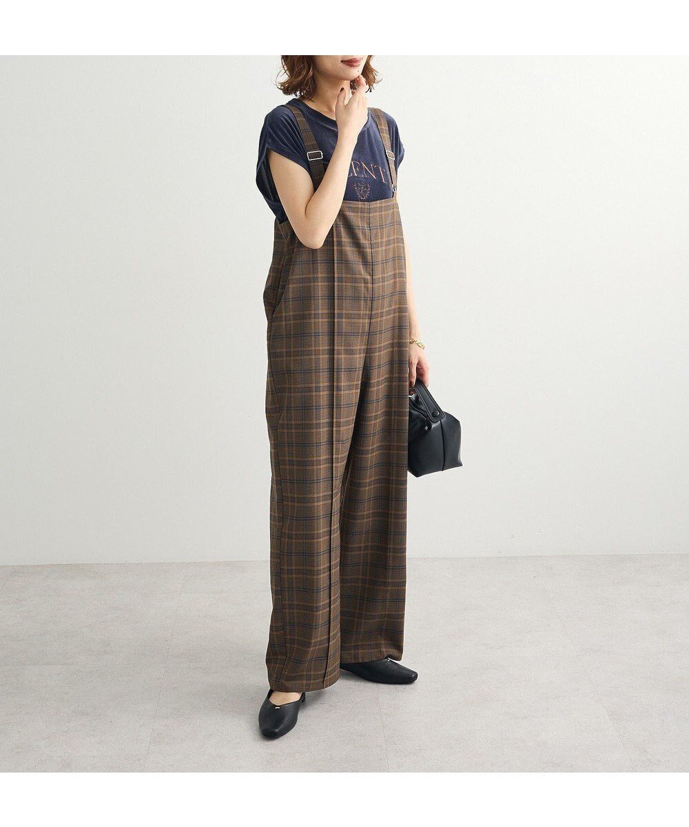 【グリーンパークス/Green Parks】のピンタックサロペット インテリア・キッズ・メンズ・レディースファッション・服の通販 founy(ファニー) 　ファッション　Fashion　レディースファッション　Fashion for Women　ワンピース　Dresses　オールインワン・ワンピース　Dresses and Jumpsuits　サロペット&オールインワン　Dungarees & Jumpsuit Styles　新作・新入荷　New Arrivals / New In　インナー　Innerwear　カットソー　Cut and Sewn Top　サスペンダー　Suspenders, Braces　サロペット　Overalls, Salopette　ポケット　Pocket, Pocket Detail　ワイド　Wide, Wide Fit　夏　Summer　S/S・春夏　SS, Spring/Summer, Warm Season　A/W・秋冬　Autumn/Winter　Check Brown|ID: prp329100004649457 ipo3291000000033581417