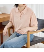 【アメリカンホリック/AMERICAN HOLIC】のブークレ半袖ニットトップス Salmon Pink|ID: prp329100004649459 ipo3291000000033581430