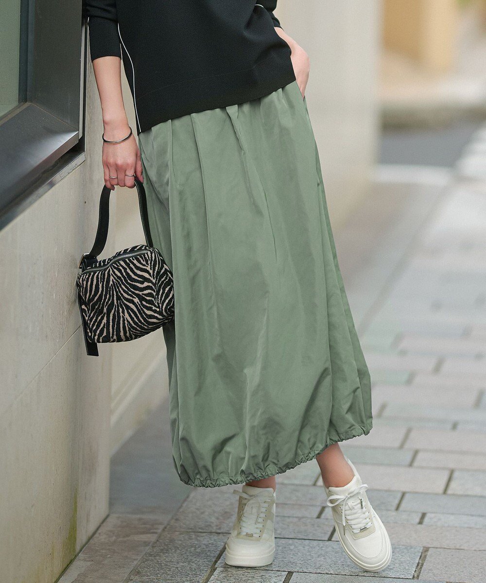 【アイシービー/iCB】のエステルメモリータフタ バルーンスカート インテリア・キッズ・メンズ・レディースファッション・服の通販 founy(ファニー) 　ファッション　Fashion　レディースファッション　Fashion for Women　スカート　Skirts　2025年　2025　2025-2026秋冬・A/W　Autumn/Winter 2025–26 AW25–26　ギャザー　Gathered, Ruffled　ドローストリング　Drawstring, Pull Cord　バルーン　Balloon, Balloon Silhouette　A/W・秋冬　Autumn/Winter　スモークグリーン系|ID: prp329100004649465 ipo3291000000035515350