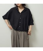 【グリーンパークス/Green Parks】の金ボタン裾ドロストシャツ Black|ID: prp329100004649476 ipo3291000000033581555