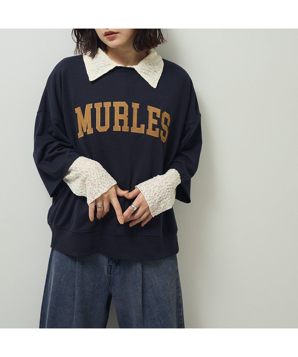 【グリーンパークス/Green Parks】の5分袖刺繍ロゴトレTEE インテリア・キッズ・メンズ・レディースファッション・服の通販 founy(ファニー) 　ファッション　Fashion　レディースファッション　Fashion for Women　トップス・カットソー　Cut & Sew Tops　シャツ・ブラウス・オフィスカジュアル　Elegant Blouses & Button-Ups　ロングTシャツ・Tシャツ　Longline T-Shirts & Tees　カットソー・ベーシックTシャツ　Cut-and-Sewn Tops / Stretch Tees & Basics　新作・新入荷　New Arrivals / New In　おすすめ　Recommended / Our Picks　カットソー　Cut and Sewn Top　フロント　Front, Front Design　ボトム　Bottoms, Lower Wear　ポケット　Pocket, Pocket Detail　ロング　Long, Long-Length　夏　Summer　S/S・春夏　SS, Spring/Summer, Warm Season　A/W・秋冬　Autumn/Winter　Navy|ID: prp329100004649479 ipo3291000000033581587