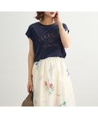 【グリーンパークス/Green Parks】のベロアロゴフレンチスリーブチュニック Navy|ID: prp329100004649482 ipo3291000000033581605