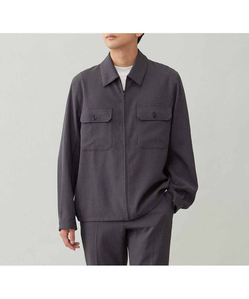 【アンフィーロ/UNFILO / MEN】の【洗える/ストレッチ/イージーケア/吸水速乾】WOOL TOUCH 機能美シャツブルゾン インテリア・キッズ・メンズ・レディースファッション・服の通販 founy(ファニー) 　ファッション　Fashion　レディースファッション　Fashion for Women　アウター　Coat / Outerwear Collection　レディースジャケット・軽アウター　Jackets　ブルゾンジャケット・スポーティアウター　Blouson Jackets　洗える　Machine Washable　吸水　Absorbent, Quick-Dry　ショート　Short, Short Length　ジャケット　Jacket, Outerwear　ストレッチ　Stretch, Stretchy Fabric　スリム　Slim, Slim Fit　デニム　Denim, Jeans Material　トレンド　Trend, Trending Now　ブルゾン　Blouson, Bomber Jacket　楽ちん　Easy Fit, Comfortable　A/W・秋冬　Autumn/Winter　S/S・春夏　SS, Spring/Summer, Warm Season　新作・新入荷　New Arrivals / New In　おすすめ　Recommended / Our Picks　夏　Summer　エレガント 上品　Elegant　チャコール|ID: prp329100004649484 ipo3291000000033581618