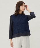 【ジェイ プレス/J.PRESS】のパウダリーツイルレースコンビ カットソー ネイビー系|ID: prp329100004649536 ipo3291000000033582411