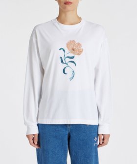 【ポール スミス/Paul Smith】のPS Poppies 長袖Tシャツ 人気、トレンドファッション・服の通販 founy(ファニー) ファッション Fashion レディースファッション Fashion for Women トップス・カットソー Cut & Sew Tops シャツ・ブラウス・オフィスカジュアル Elegant Blouses & Button-Ups ロングTシャツ・Tシャツ Longline T-Shirts & Tees カットソー・ベーシックTシャツ Cut-and-Sewn Tops / Stretch Tees & Basics おすすめ Recommended / Our Picks カットソー Cut and Sewn Top プリント Print, Printed Pattern ワンポイント One Point, Statement Accent ワーク Workwear, Utility Style 夏 Summer S/S・春夏 SS, Spring/Summer, Warm Season A/W・秋冬 Autumn/Winter 長袖 Long Sleeve, Full Sleeve |ID:prp329100004649564