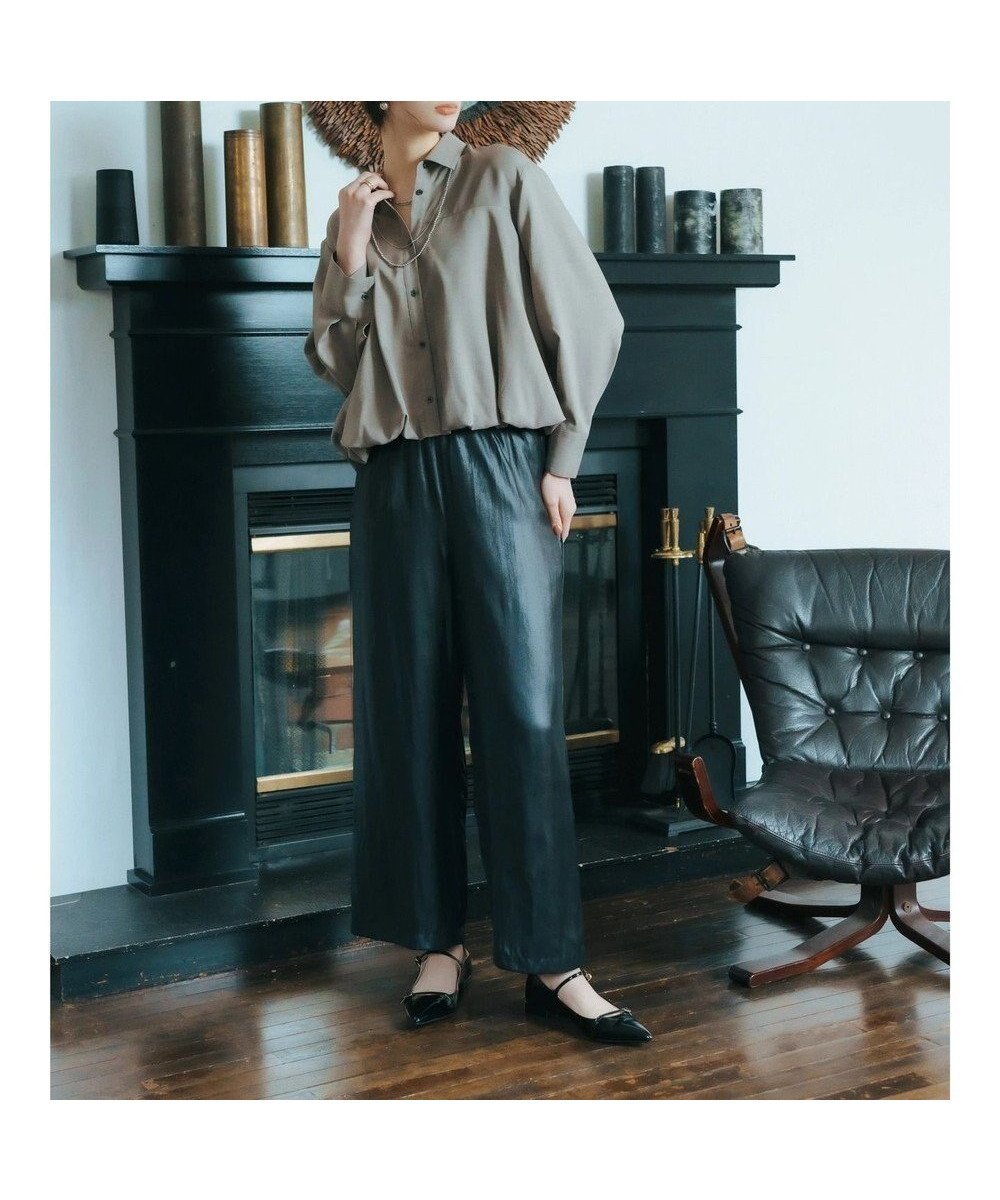 【イェッカ ヴェッカ/YECCA VECCA】のグロッシーコーティングサテンパンツ インテリア・キッズ・メンズ・レディースファッション・服の通販 founy(ファニー) 　ファッション　Fashion　レディースファッション　Fashion for Women　パンツ　Pants & Trousers　とろみ　Fluid, Flowy Fabric　エレガント 上品　Elegant　ギャザー　Gathered, Ruffled　クール　Cool, Chic　コーティング　Coating, Coated Finish　サテン　Satin, Glossy Fabric　ドレープ　Drape, Draping Fabric　ポケット　Pocket, Pocket Detail　ワイド　Wide, Wide Fit　A/W・秋冬　Autumn/Winter　Black|ID: prp329100004649722 ipo3291000000033587322