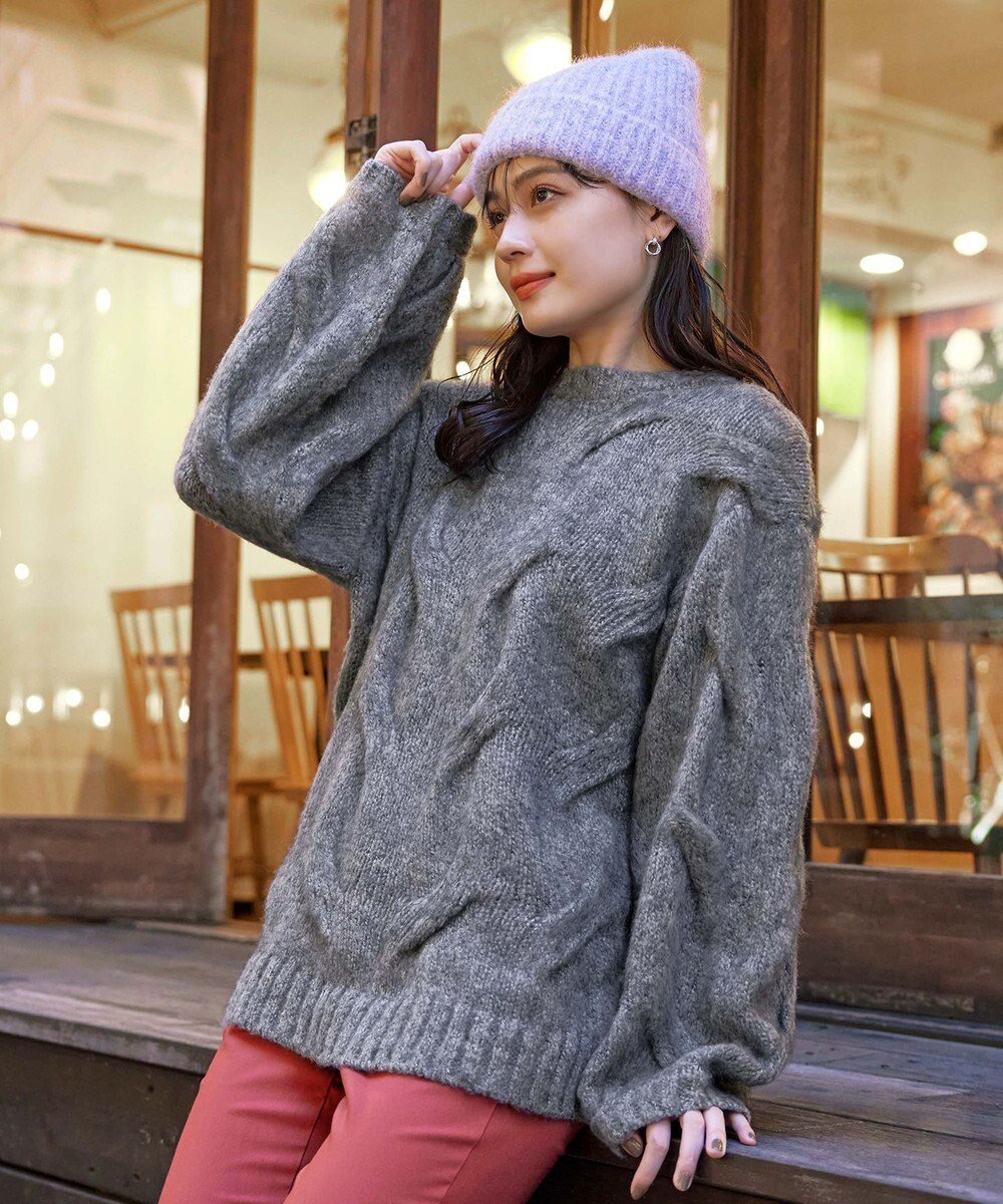 【ティアクラッセ/Tiaclasse】の【洗える】ケーブルミックス編みニットトップス 人気、トレンドファッション・服の通販 founy(ファニー) 　ファッション　Fashion　レディースファッション　Fashion for Women　トップス・カットソー　Cut & Sew Tops　ニット　Knit Tops & Sweaters　インナー　Innerwear　ウォッシャブル　Machine Washable　セーター　Sweater, Knitwear　チュニック　Tunic, Long Top　ミックス　Mix, Mixed Style　ラウンド　Round, Round Neck　冬　Winter / This Winter　洗える　Machine Washable　秋　Autumn　A/W・秋冬　Autumn/Winter　 other-1|ID: prp329100004649792 ipo3291000000033588650