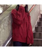 【ティアクラッセ/Tiaclasse】の【洗える】ケーブルミックス編みニットトップス レッド|ID: prp329100004649792 ipo3291000000035633688