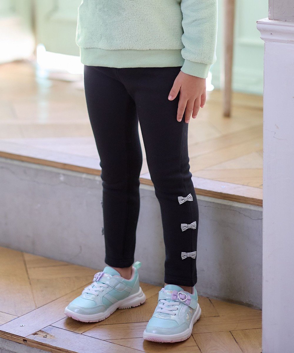 【エニィ/ANY / KIDS】の7days 裏シャギー ガーリー パンツ インテリア・キッズ・メンズ・レディースファッション・服の通販 founy(ファニー) 　ファッション　Fashion　キッズファッション　Fashion for Kids　ボトムス　Bottoms　ガーリー　Girly, Feminine Style　デニム　Denim, Jeans Material　ネコ　Cat, Feline Motif　ポケット　Pocket, Pocket Detail　リボン　Ribbon, Bow　冬　Winter / This Winter　定番　Standard, Basic Item　A/W・秋冬　Autumn/Winter　ブラック|ID: prp329100004649946 ipo3291000000034005428