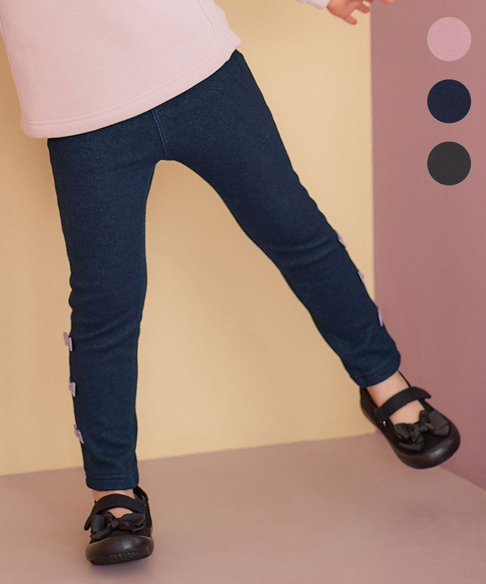 【エニィ/ANY / KIDS】の7days 裏シャギー ガーリー パンツ インテリア・キッズ・メンズ・レディースファッション・服の通販 founy(ファニー) 　ファッション　Fashion　キッズファッション　Fashion for Kids　ボトムス　Bottoms　ガーリー　Girly, Feminine Style　デニム　Denim, Jeans Material　ネコ　Cat, Feline Motif　ポケット　Pocket, Pocket Detail　リボン　Ribbon, Bow　冬　Winter / This Winter　定番　Standard, Basic Item　A/W・秋冬　Autumn/Winter　デニム|ID: prp329100004649946 ipo3291000000034005429