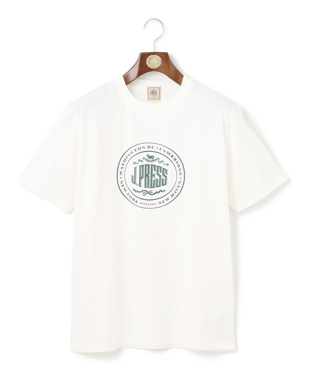 【ジェイ プレス/J.PRESS / MEN】の【WEB限定】オーバルロゴ Tシャツ インテリア・キッズ・メンズ・レディースファッション・服の通販 founy(ファニー) 　ファッション　Fashion　メンズファッション　Fashion for Men　トップス・カットソー　Cut & Sew Tops　メンズシャツ　Shirts　新作・新入荷　New Arrivals / New In　オーバル　Oval Design　カットソー　Cut and Sewn Top　バランス　Balance, Style Balance　フォルム　Silhouette, Form　フロント　Front, Front Design　プリント　Print, Printed Pattern　ベーシック　Basic, Essential　メンズ　Men's, Menswear　リラックス　Relax, Relaxed Fit　エレガント 上品　Elegant　夏　Summer　S/S・春夏　SS, Spring/Summer, Warm Season　A/W・秋冬　Autumn/Winter　ホワイト系|ID: prp329100004649952 ipo3291000000033590644