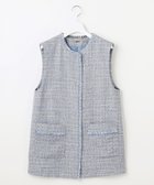 【自由区/JIYU-KU】の【セットアップ対応・洗える】ライトミックスツイード ジレ ライトブルー|ID: prp329100004649960 ipo3291000000034566729