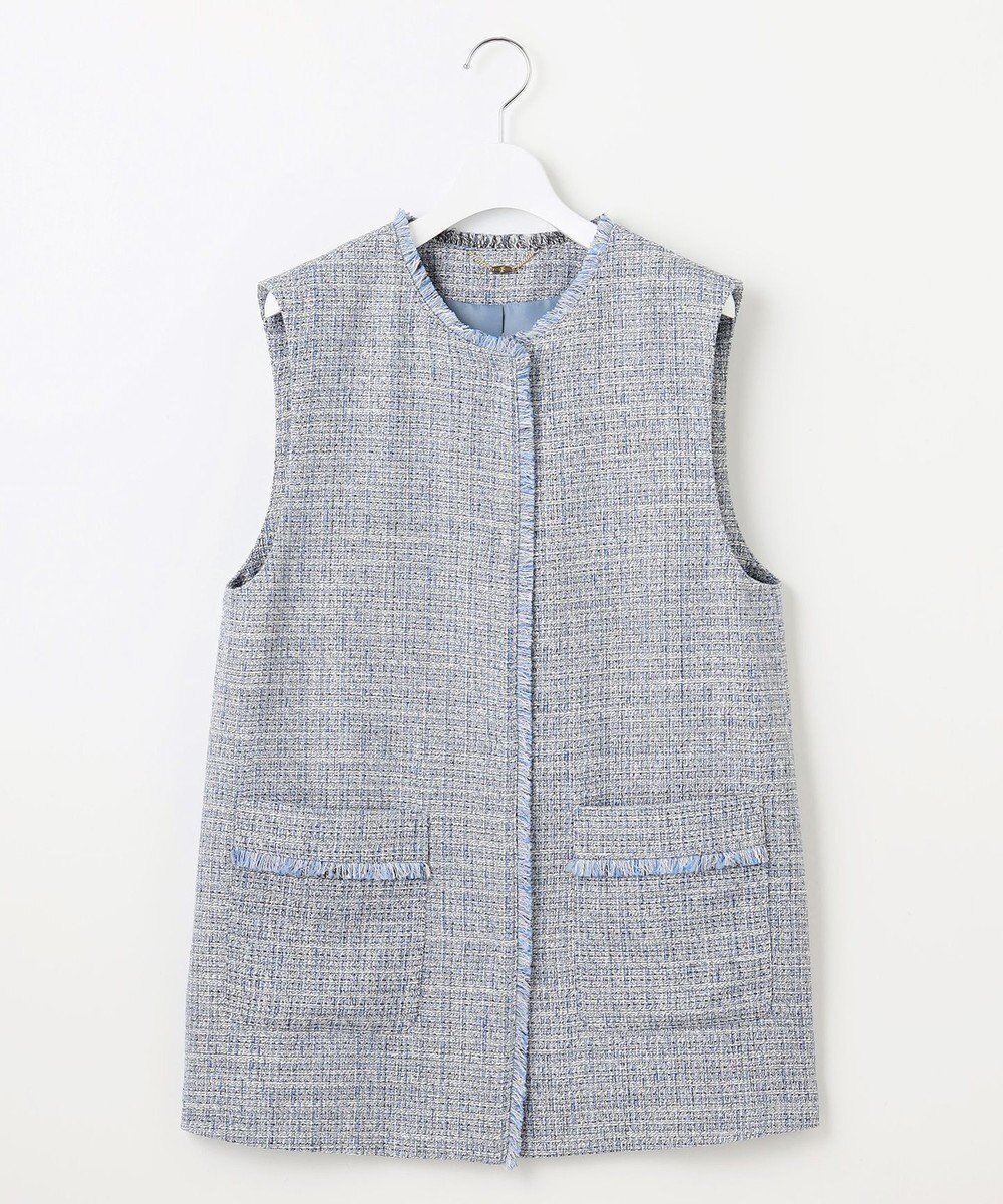 【自由区/JIYU-KU】の【セットアップ対応・洗える】ライトミックスツイード ジレ インテリア・キッズ・メンズ・レディースファッション・服の通販 founy(ファニー) ファッション Fashion レディースファッション Fashion for Women アウター Coat / Outerwear Collection トップス・カットソー Cut & Sew Tops ベスト&ジレ / 重ね着スタイル Vests & Gilets セットアップ Matching Sets レディーストップス・ブラウス Tops & Blouses / Assorted Women's Tops セットアップ Set-Up, Coordinated Outfit セレモニー Ceremony ツイード Twill, Twill Weave フリンジ Fringe, Tassel ベスト Vest, Waistcoat ボトム Bottoms, Lower Wear ミックス Mix, Mixed Style リラックス Relax, Relaxed Fit エレガント 上品 Elegant 夏 Summer S/S・春夏 SS, Spring/Summer, Warm Season 洗える Machine Washable A/W・秋冬 Autumn/Winter ライトブルー|ID: prp329100004649960 ipo3291000000034566729