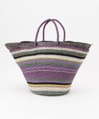 【オンワード クローゼットストア/ONWARD CROSSET STORE】の【VIOLAd ORO】MIRO アバカカラーボーダーバッグ L purple×yellow|ID: prp329100004649987 ipo3291000000033591404