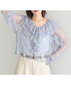【アースミュージックアンドエコロジー/earth music&ecology】のSET2点ラッフルレースブラウス+キャミソール Grayish Blue|ID: prp329100004649999 ipo3291000000033592084