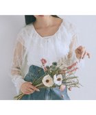 【アースミュージックアンドエコロジー/earth music&ecology】のSET2点ラッフルレースブラウス+キャミソール Off White|ID: prp329100004649999 ipo3291000000033592085