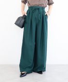 【グリーンパークス/Green Parks】の共ベルト付きツイルカラーパンツ Dark Green|ID: prp329100004650002 ipo3291000000033592100