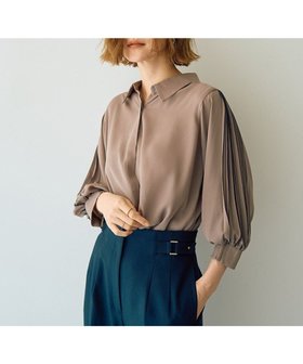 【イェッカ ヴェッカ/YECCA VECCA】のラインプリーツスリーブシャツ 人気、トレンドファッション・服の通販 founy(ファニー) ファッション Fashion レディースファッション Fashion for Women トップス・カットソー Cut & Sew Tops シャツ・ブラウス・オフィスカジュアル Elegant Blouses & Button-Ups 新作・新入荷 New Arrivals / New In ジョーゼット Georgette, Semi-Sheer Fabric プリーツ Pleats, Pleated ポケット Pocket, Pocket Detail 夏 Summer S/S・春夏 SS, Spring/Summer, Warm Season A/W・秋冬 Autumn/Winter |ID:prp329100004650029
