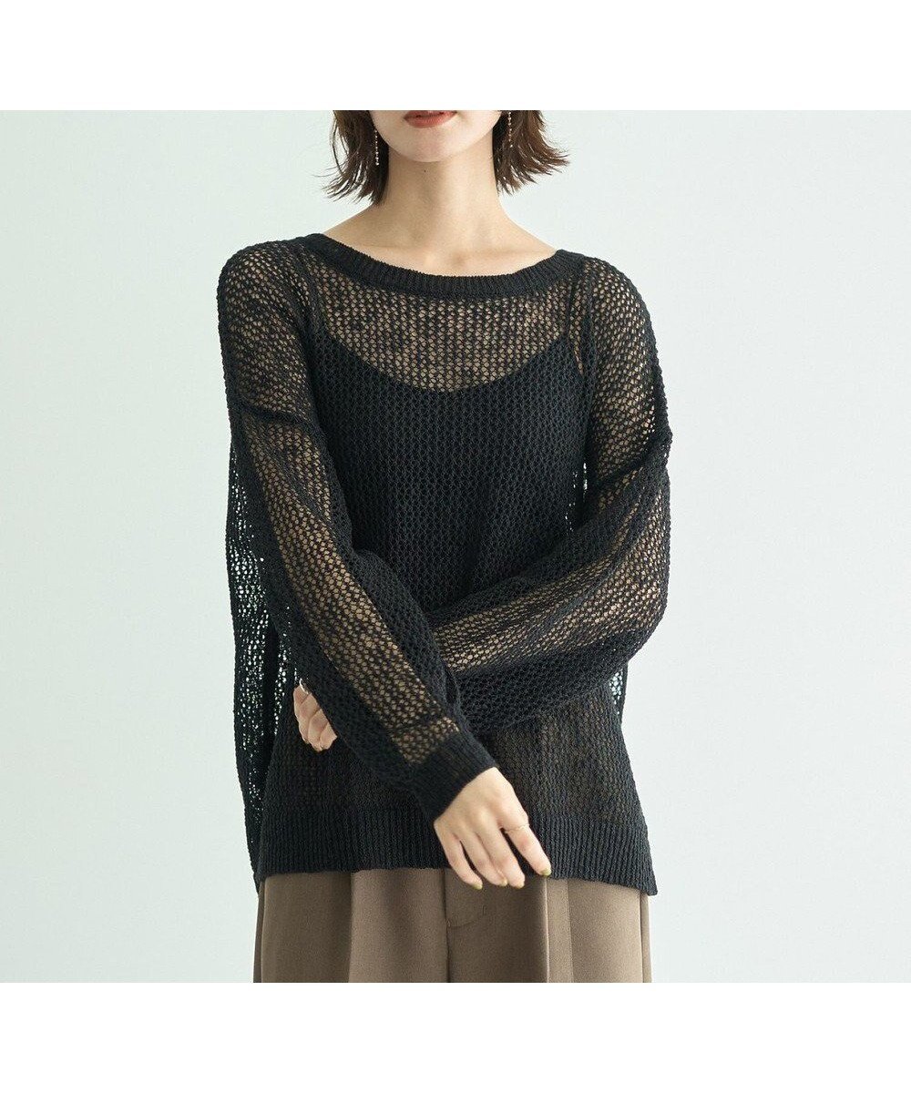 【イェッカ ヴェッカ/YECCA VECCA】のスラブメッシュルーズニット インテリア・キッズ・メンズ・レディースファッション・服の通販 founy(ファニー) ファッション Fashion レディースファッション Fashion for Women トップス・カットソー Cut & Sew Tops ニット Knit Tops & Sweaters インナー Innerwear キャミソール Camisole, Spaghetti Strap Top セーター Sweater, Knitwear ポケット Pocket, Pocket Detail メッシュ Mesh, Net Fabric ルーズ Loose, Oversized 夏 Summer S/S・春夏 SS, Spring/Summer, Warm Season 秋 Autumn A/W・秋冬 Autumn/Winter Black|ID: prp329100004650038 ipo3291000000033592353
