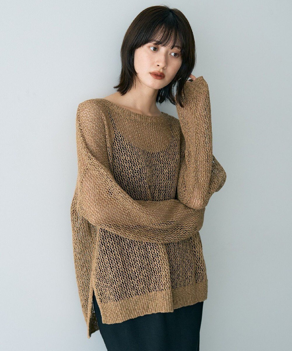 【イェッカ ヴェッカ/YECCA VECCA】のスラブメッシュルーズニット インテリア・キッズ・メンズ・レディースファッション・服の通販 founy(ファニー) ファッション Fashion レディースファッション Fashion for Women トップス・カットソー Cut & Sew Tops ニット Knit Tops & Sweaters インナー Innerwear キャミソール Camisole, Spaghetti Strap Top セーター Sweater, Knitwear ポケット Pocket, Pocket Detail メッシュ Mesh, Net Fabric ルーズ Loose, Oversized 夏 Summer S/S・春夏 SS, Spring/Summer, Warm Season 秋 Autumn A/W・秋冬 Autumn/Winter Camel|ID: prp329100004650038 ipo3291000000033592357