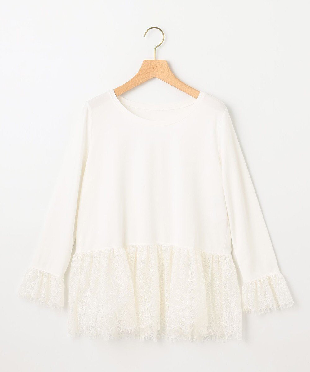 【組曲/KUMIKYOKU】の【先行予約】レースコンビ ロングTシャツ 人気、トレンドファッション・服の通販 founy(ファニー) 　ファッション　Fashion　レディースファッション　Fashion for Women　トップス・カットソー　Cut & Sew Tops　シャツ・ブラウス・オフィスカジュアル　Elegant Blouses & Button-Ups　ロングTシャツ・Tシャツ　Longline T-Shirts & Tees　カットソー・ベーシックTシャツ　Cut-and-Sewn Tops / Stretch Tees & Basics　カットソー　Cut and Sewn Top　カーディガン　Cardigan, Knitwear　コンビ　Combo, Combination Style　チュール　Tulip, Tulip Motif　トレンド　Trend, Trending Now　人気　Popular, Best Seller　ラッセル　Raschel, Raschel Lace　レース　Lace, Lace Fabric　ロング　Long, Long-Length　A/W・秋冬　Autumn/Winter　新作・新入荷　New Arrivals / New In　 other-1|ID: prp329100004650043 ipo3291000000033592400