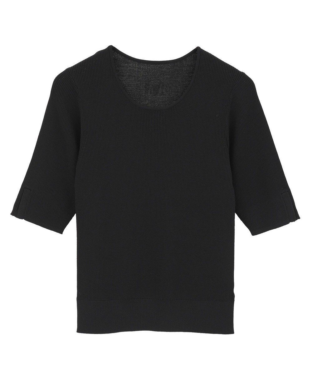 【イェッカ ヴェッカ/YECCA VECCA】の5分袖リブニット インテリア・キッズ・メンズ・レディースファッション・服の通販 founy(ファニー) 　ファッション　Fashion　レディースファッション　Fashion for Women　トップス・カットソー　Cut & Sew Tops　ニット　Knit Tops & Sweaters　新作・新入荷　New Arrivals / New In　コンパクト　Compact, Small Size　セーター　Sweater, Knitwear　フィット　Fit, Slim Fit　ベーシック　Basic, Essential　ポケット　Pocket, Pocket Detail　ラウンド　Round, Round Neck　リブニット　Rib Knit, Ribbed Knit　夏　Summer　S/S・春夏　SS, Spring/Summer, Warm Season　A/W・秋冬　Autumn/Winter　Black|ID: prp329100004650060 ipo3291000000033592489