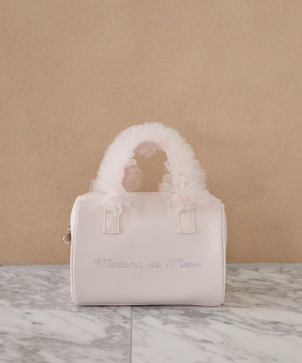 【メゾンドフルール/Maison de FLEUR】のチュールハンドル2Wayボストンバッグ 人気、トレンドファッション・服の通販 founy(ファニー) 　ファッション　Fashion　レディースファッション　Fashion for Women　バッグ　Bags　新作・新入荷　New Arrivals / New In　ガーリー　Girly, Feminine Style　ショルダー　Shoulder, Shoulder Strap　ストーン　Stone, Gem-Like　チュール　Tulip, Tulip Motif　ボストンバッグ　Boston Bag, Retro Bag　 other-1|ID: prp329100004650064 ipo3291000000033592499
