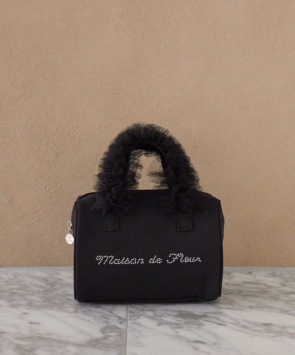 【メゾンドフルール/Maison de FLEUR】のチュールハンドル2Wayボストンバッグ インテリア・キッズ・メンズ・レディースファッション・服の通販 founy(ファニー) 　ファッション　Fashion　レディースファッション　Fashion for Women　バッグ　Bags　新作・新入荷　New Arrivals / New In　ガーリー　Girly, Feminine Style　ショルダー　Shoulder, Shoulder Strap　ストーン　Stone, Gem-Like　チュール　Tulip, Tulip Motif　ボストンバッグ　Boston Bag, Retro Bag　Black|ID: prp329100004650064 ipo3291000000033592501