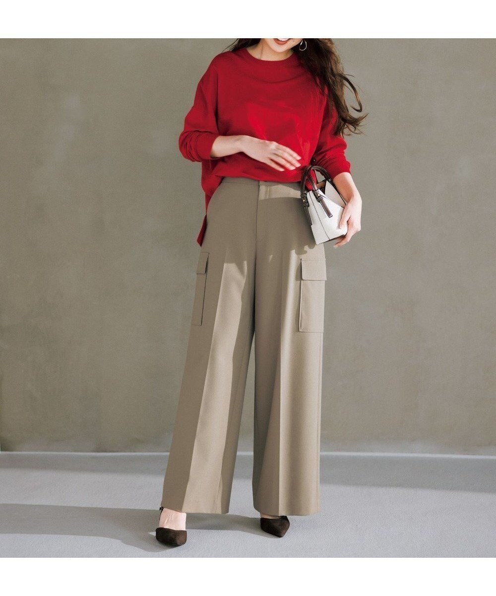 【アンフィーロ 自由区/UNFILO】のウールライク カーゴワイドパンツ 人気、トレンドファッション・服の通販 founy(ファニー) 　ファッション　Fashion　レディースファッション　Fashion for Women　パンツ　Pants & Trousers　カーゴパンツ　Cargo Pants, Utility Pants　ストレッチ　Stretch, Stretchy Fabric　センター　Center, Center Line　なめらか　Smooth, Silky Texture　ミリタリー　Military, Army Style　ロング　Long, Long-Length　A/W・秋冬　Autumn/Winter　エレガント 上品　Elegant　 other-1|ID: prp329100004650118 ipo3291000000033848355