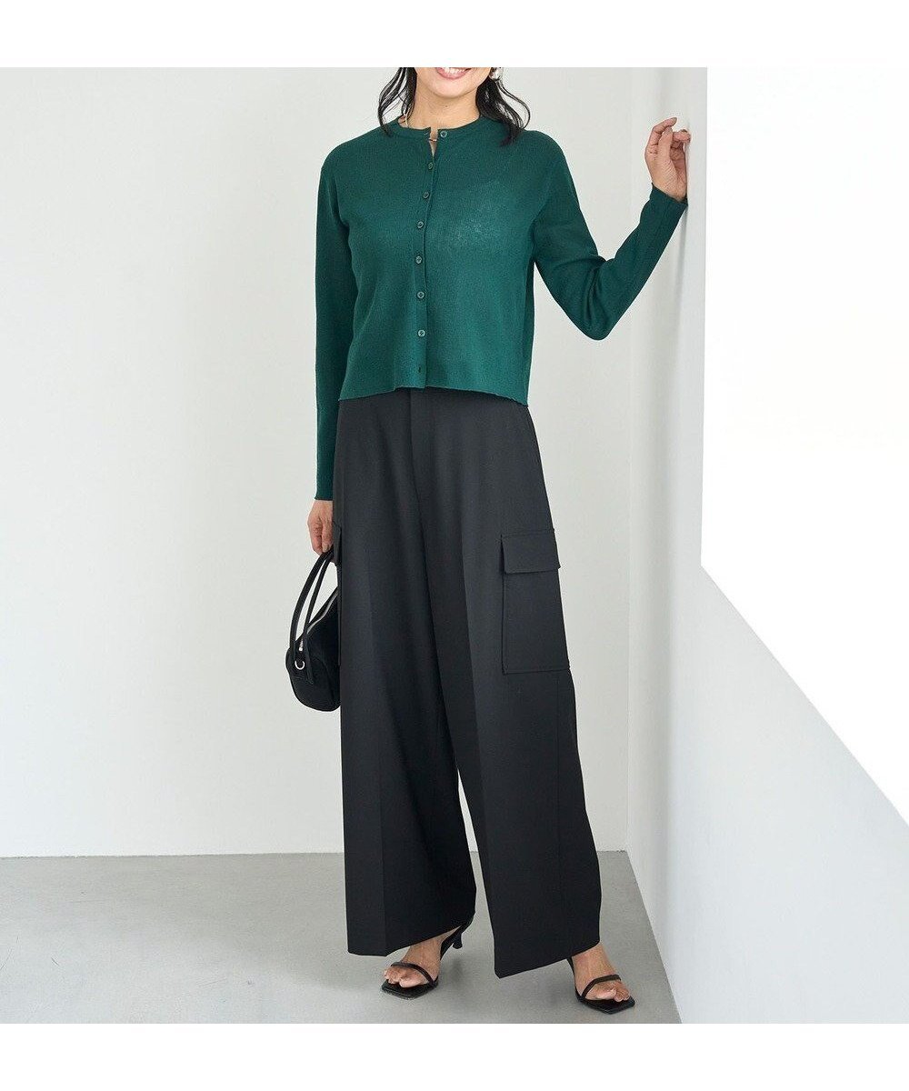 【アンフィーロ 自由区/UNFILO】のウールライク カーゴワイドパンツ インテリア・キッズ・メンズ・レディースファッション・服の通販 founy(ファニー) 　ファッション　Fashion　レディースファッション　Fashion for Women　パンツ　Pants & Trousers　カーゴパンツ　Cargo Pants, Utility Pants　ストレッチ　Stretch, Stretchy Fabric　センター　Center, Center Line　なめらか　Smooth, Silky Texture　ミリタリー　Military, Army Style　ロング　Long, Long-Length　A/W・秋冬　Autumn/Winter　エレガント 上品　Elegant　ブラック|ID: prp329100004650118 ipo3291000000033848360