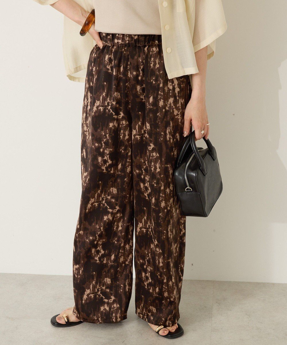 【アメリカンホリック/AMERICAN HOLIC】のイージーケア柄パンツ インテリア・キッズ・メンズ・レディースファッション・服の通販 founy(ファニー) 　ファッション　Fashion　レディースファッション　Fashion for Women　パンツ　Pants & Trousers　アメリカン　American Style　スタイリッシュ　Stylish, Fashionable　プリント　Print, Printed Pattern　ポケット　Pocket, Pocket Detail　ワイド　Wide, Wide Fit　A/W・秋冬　Autumn/Winter　Brown|ID: prp329100004650122 ipo3291000000035814737