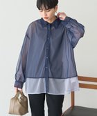 【アメリカンホリック/AMERICAN HOLIC】のシアーレイヤード配色シャツ Navy|ID: prp329100004650124 ipo3291000000035814775