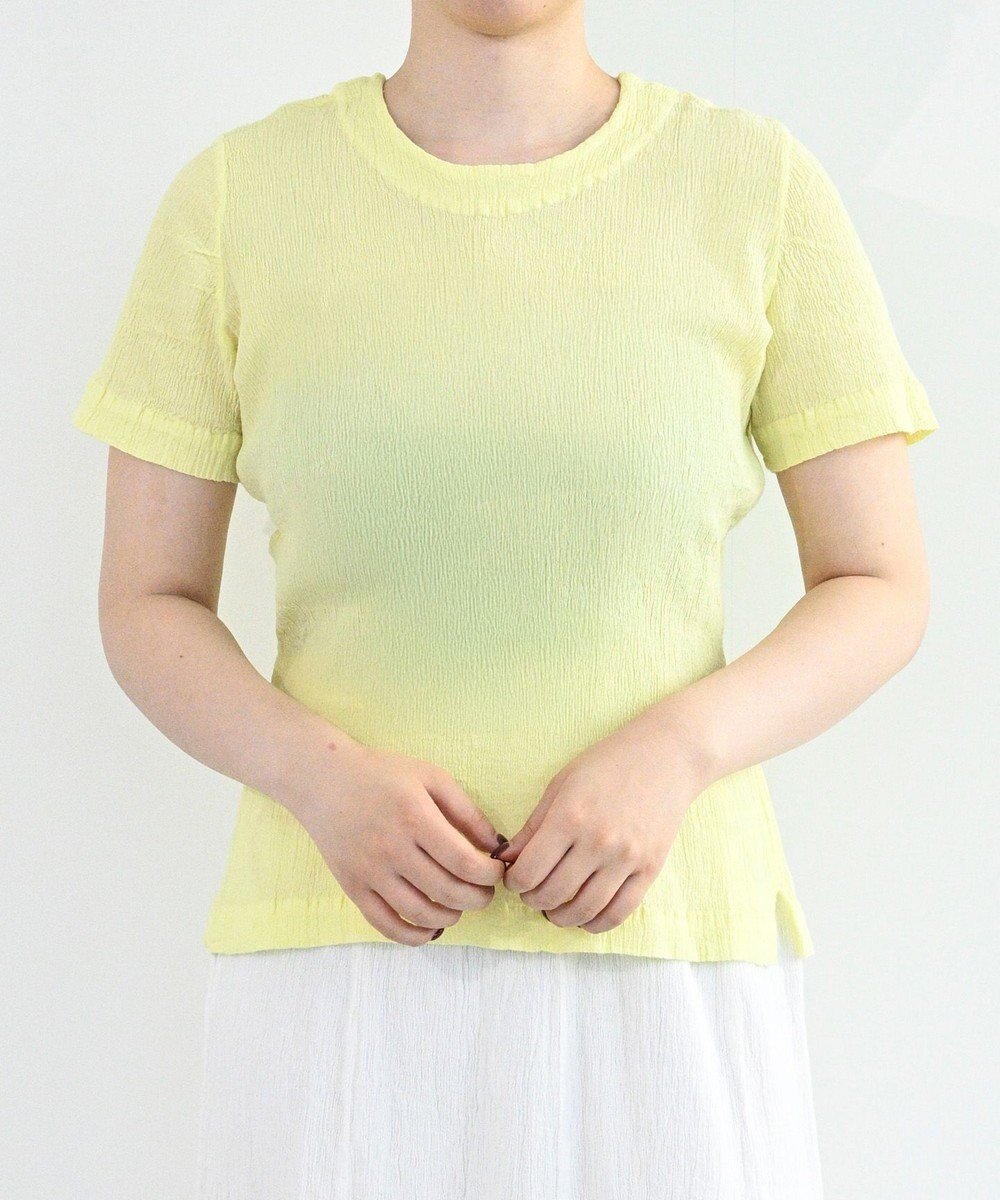 【クレプリツモリチサト/creperie tsumori chisato】のcreperie T-SHIRT インテリア・キッズ・メンズ・レディースファッション・服の通販 founy(ファニー) 　ファッション　Fashion　レディースファッション　Fashion for Women　トップス・カットソー　Cut & Sew Tops　シャツ・ブラウス・オフィスカジュアル　Elegant Blouses & Button-Ups　ロングTシャツ・Tシャツ　Longline T-Shirts & Tees　カットソー・ベーシックTシャツ　Cut-and-Sewn Tops / Stretch Tees & Basics　インナー　Innerwear　春　Spring　カットソー　Cut and Sewn Top　コレクション　Collection, Seasonal Line　コンパクト　Compact, Small Size　ネコ　Cat, Feline Motif　フォルム　Silhouette, Form　ベーシック　Basic, Essential　半袖　Short Sleeve, Half Sleeve　S/S・春夏　SS, Spring/Summer, Warm Season　新作・新入荷　New Arrivals / New In　日本製　Made In Japan　夏　Summer　LIGHT YELLOW|ID: prp329100004650149 ipo3291000000033593090