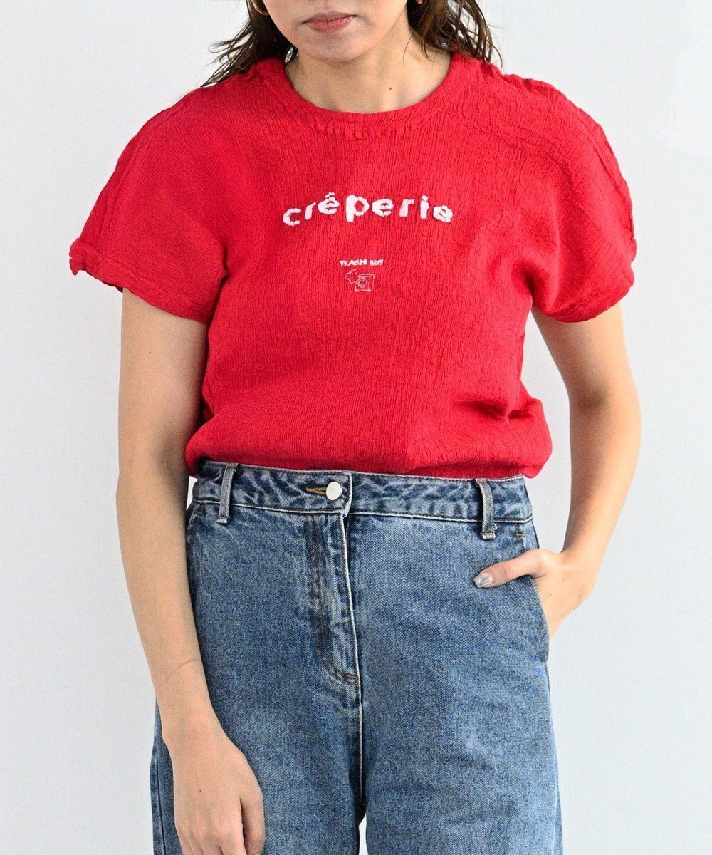 【クレプリツモリチサト/creperie tsumori chisato】のcreperie DOLMAN SLEEVES T-SHIRT クレプリ ドルマンスリーブTシャツ インテリア・キッズ・メンズ・レディースファッション・服の通販 founy(ファニー) ファッション Fashion レディースファッション Fashion for Women トップス・カットソー Cut & Sew Tops シャツ・ブラウス・オフィスカジュアル Elegant Blouses & Button-Ups ロングTシャツ・Tシャツ Longline T-Shirts & Tees カットソー・ベーシックTシャツ Cut-and-Sewn Tops / Stretch Tees & Basics インナー Innerwear 春 Spring カットソー Cut and Sewn Top コレクション Collection, Seasonal Line フォルム Silhouette, Form プリント Print, Printed Pattern 半袖 Short Sleeve, Half Sleeve S/S・春夏 SS, Spring/Summer, Warm Season 日本製 Made In Japan 夏 Summer RED|ID: prp329100004650151 ipo3291000000033593096
