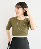 【グリーンパークス/Green Parks】の袖レイヤー5分袖ニットプルオーバー Green|ID: prp329100004650160 ipo3291000000033593162