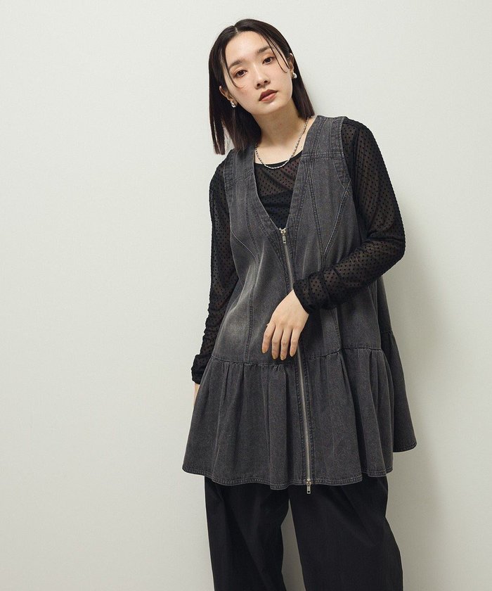【グリーンパークス/Green Parks】の・SUGAR SPOON W-ZIPデニムミニワンピ インテリア・キッズ・メンズ・レディースファッション・服の通販 founy(ファニー) https://founy.com/ ファッション Fashion レディースファッション Fashion for Women ワンピース Dresses 新作・新入荷 New Arrivals / New In おすすめ Recommended / Our Picks インナー Innerwear コンパクト Compact, Small Size ジップアップ Zip-Up, Full Zip ノースリーブ Sleeveless, No-Sleeve フレア Flare, Flared ポケット Pocket, Pocket Detail ロング Long, Long-Length 夏 Summer S/S・春夏 SS, Spring/Summer, Warm Season A/W・秋冬 Autumn/Winter |ID: prp329100004650167 ipo3291000000033593234