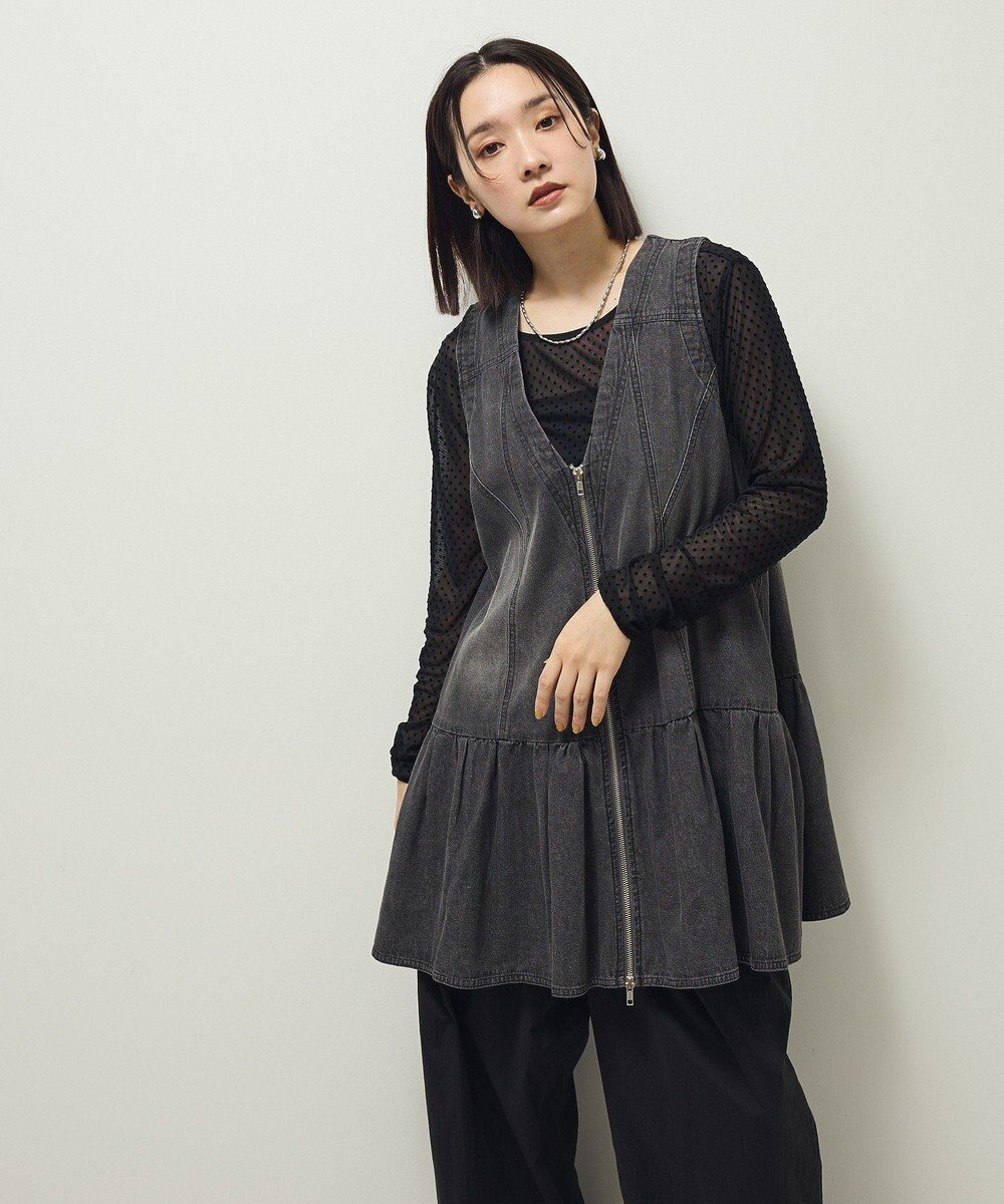 【グリーンパークス/Green Parks】の・SUGAR SPOON W-ZIPデニムミニワンピ 人気、トレンドファッション・服の通販 founy(ファニー) 　ファッション　Fashion　レディースファッション　Fashion for Women　ワンピース　Dresses　新作・新入荷　New Arrivals / New In　おすすめ　Recommended / Our Picks　インナー　Innerwear　コンパクト　Compact, Small Size　ジップアップ　Zip-Up, Full Zip　ノースリーブ　Sleeveless, No-Sleeve　フレア　Flare, Flared　ポケット　Pocket, Pocket Detail　ロング　Long, Long-Length　夏　Summer　S/S・春夏　SS, Spring/Summer, Warm Season　A/W・秋冬　Autumn/Winter　 other-1|ID: prp329100004650167 ipo3291000000033593234
