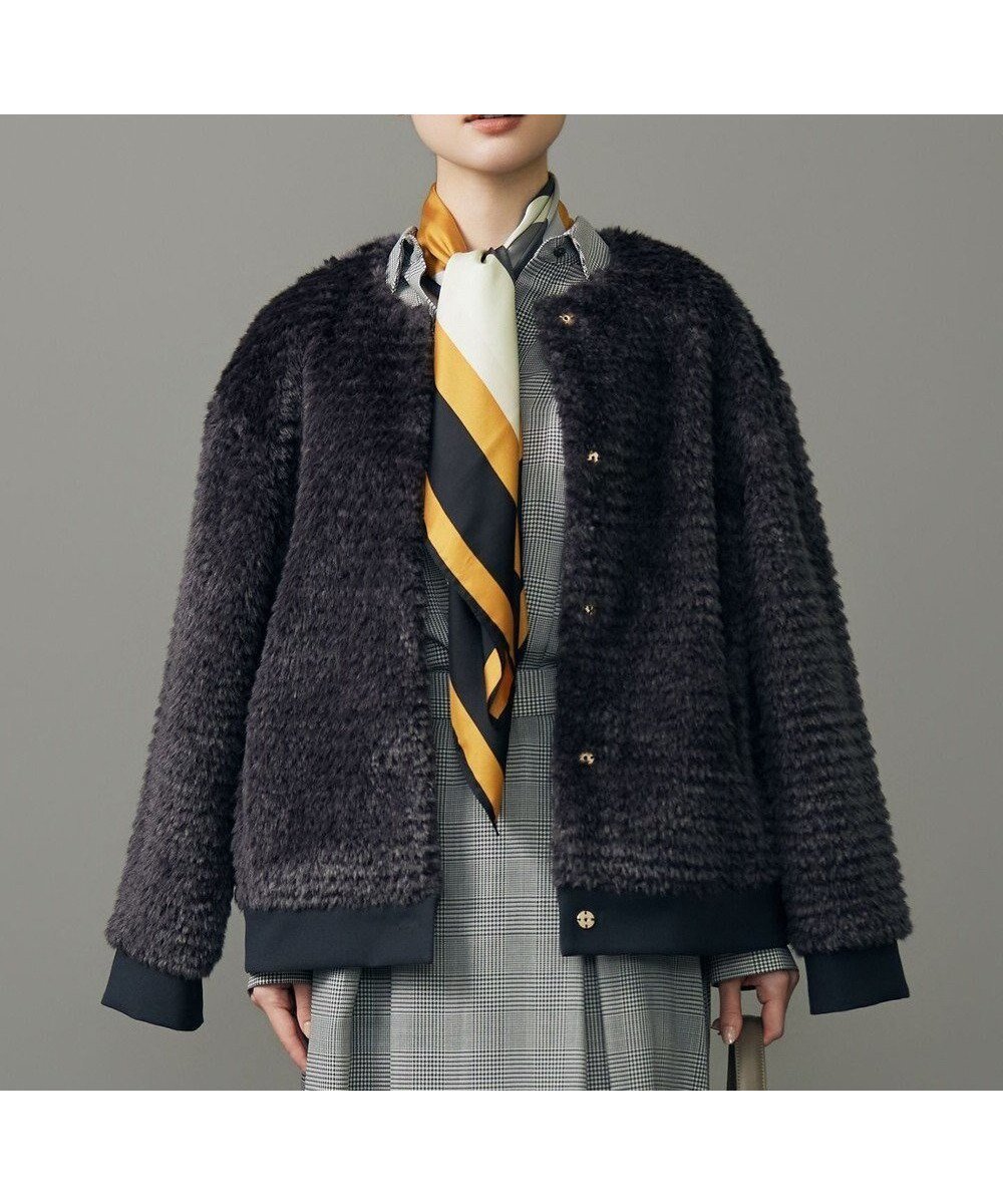 【自由区/JIYU-KU】の【カタログ掲載】ファー アウター インテリア・キッズ・メンズ・レディースファッション・服の通販 founy(ファニー) 　ファッション　Fashion　レディースファッション　Fashion for Women　アウター　Coat / Outerwear Collection　レディースジャケット・軽アウター　Jackets　新作・新入荷　New Arrivals / New In　コンビ　Combo, Combination Style　ジャケット　Jacket, Outerwear　ブルゾン　Blouson, Bomber Jacket　リアル　Real, Realistic　A/W・秋冬　Autumn/Winter　スレート|ID: prp329100004650169 ipo3291000000033593261
