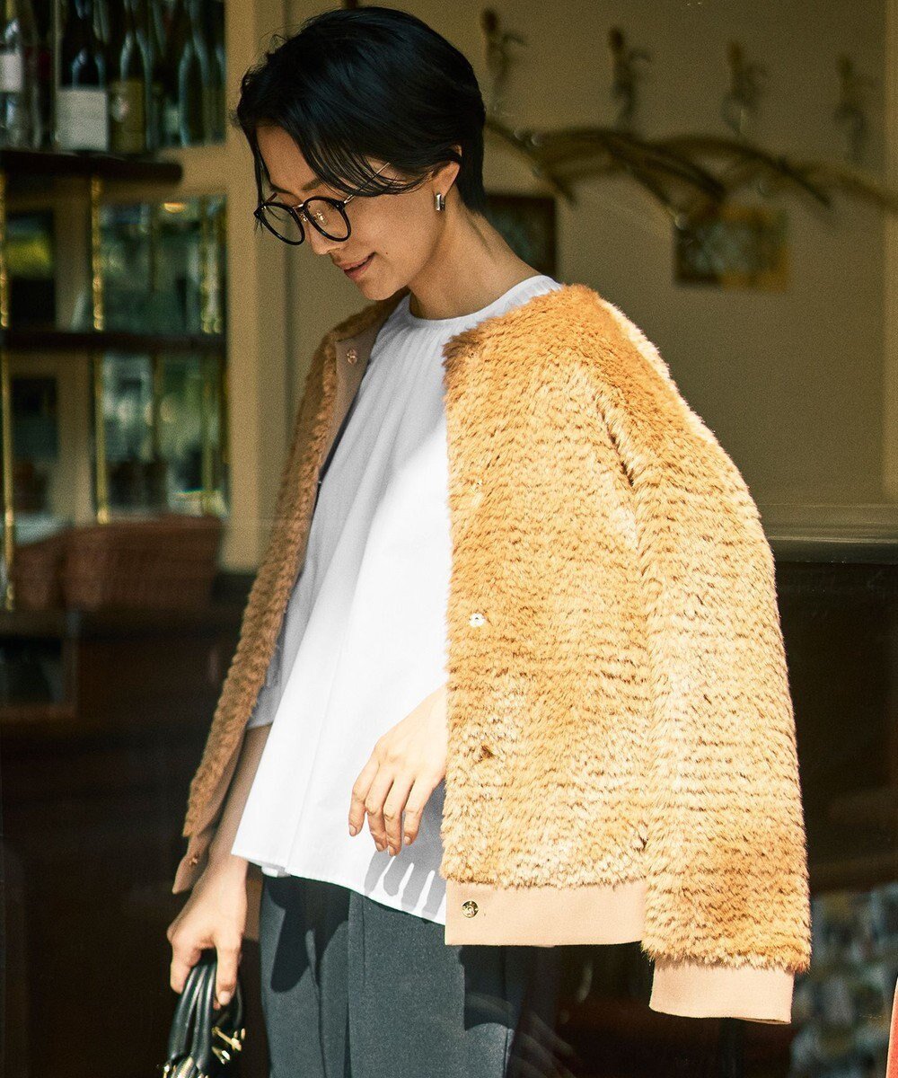 【自由区/JIYU-KU】の【カタログ掲載】ファー アウター インテリア・キッズ・メンズ・レディースファッション・服の通販 founy(ファニー) 　ファッション　Fashion　レディースファッション　Fashion for Women　アウター　Coat / Outerwear Collection　レディースジャケット・軽アウター　Jackets　コンビ　Combo, Combination Style　ジャケット　Jacket, Outerwear　ブルゾン　Blouson, Bomber Jacket　リアル　Real, Realistic　A/W・秋冬　Autumn/Winter　キャメル|ID: prp329100004650169 ipo3291000000035843932