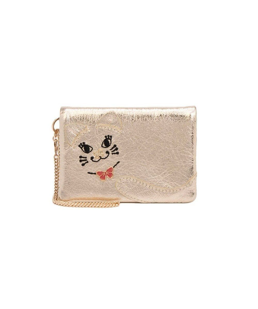 【アナスイ/ANNA SUI】のTITIソフト 2面パスケース インテリア・キッズ・メンズ・レディースファッション・服の通販 founy(ファニー) 　ファッション　Fashion　レディースファッション　Fashion for Women　ミニ財布・二つ折り財布　Wallets & Card Cases　新作・新入荷　New Arrivals / New In　おすすめ　Recommended / Our Picks　ギフト プレゼント　Gift / Present　コンパクト　Compact, Small Size　フロント　Front, Front Design　モチーフ　Motif, Design Theme　猫　Cat, Kitty　財布　Wallet, Purse　ゴールド|ID: prp329100004650188 ipo3291000000033593408