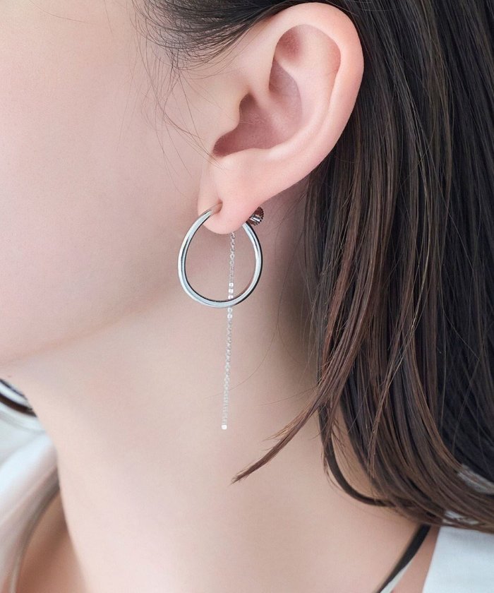 【フィービィー/phoebe】の【金属アレルギー対応】2wayウェーブラインフープイヤリング シルバー/ニッケルフリー インテリア・キッズ・メンズ・レディースファッション・服の通販 founy(ファニー) https://founy.com/ ファッション Fashion レディースファッション Fashion for Women ジュエリー Jewelry ファッションリング Fashion Rings イヤリング・フープ・ドロップタイプ Hoop, Drop & Clip Earrings アクセサリー Fashion Accessories イヤリング Earrings シルバー Silver, Metallic Silver チェーン Chain, Chain Strap フープ Hoop, Hoop Earrings メタル Metal, Metal Parts エレガント 上品 Elegant 片耳 One-Ear, Single Earring |ID: prp329100004650399 ipo3291000000033596507